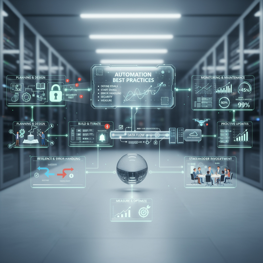 Illustration of a futuristic control room with data dashboards